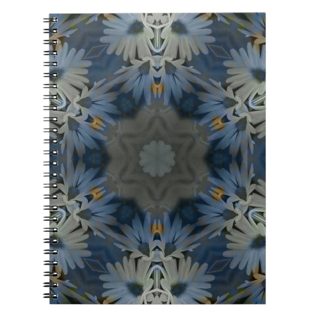 Antique Blue Daisy Floral Notizblock (Vorderseite)