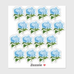 Antique Blue Hydrangea Blossom Stickers Aufkleber