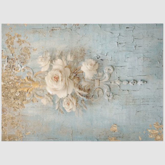 Antique Blue Romance Design Serie 10 Seidenpapier (Vorderseite)