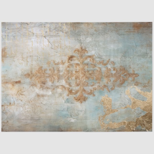 Antique Blue Romance Design Serie 7 Seidenpapier (Vorderseite)