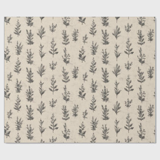 Antique Botanical Herb Pattern – Vintage Floral Na Geschenkpapier