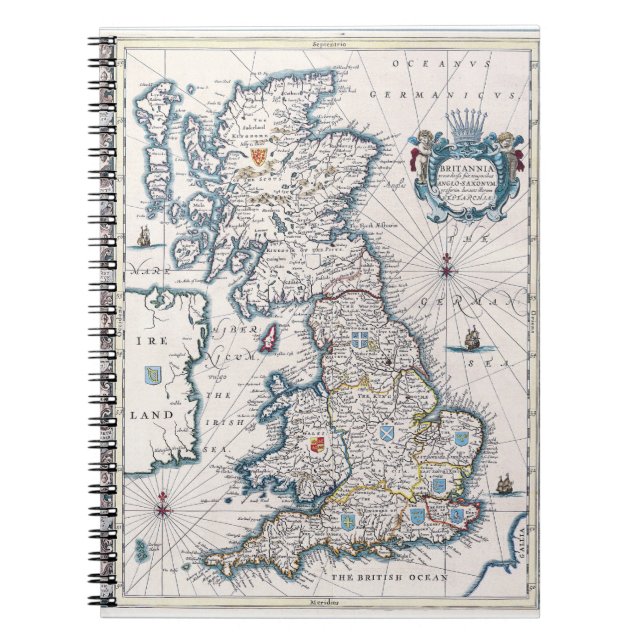 Antique Britannia Karte Notizblock (Vorderseite)