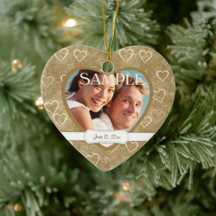 Antique Bronze Hearts New Foto Keramikornament