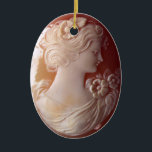 Antique Cameo Keramik Ornament<br><div class="desc">Romantische antike Kamera - Bild einer hübschen Viktorianischen Lady - filigranes Detail.</div>