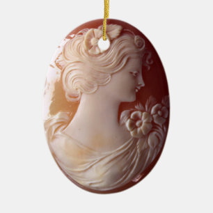Antique Cameo Keramik Ornament