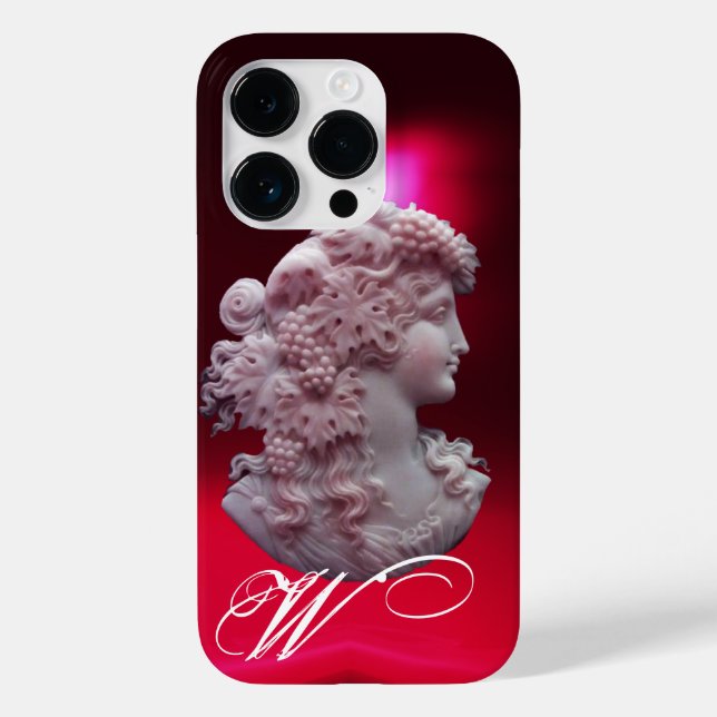 ANTIQUE CAMEO, LADY MIT GRABEN UND GRAPEVINEN Case-Mate iPhone HÜLLE (Rückseite)