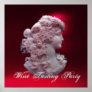 ANTIQUE CAMEO, LADY MIT GRABEN UND GRAPEVINEN POSTER