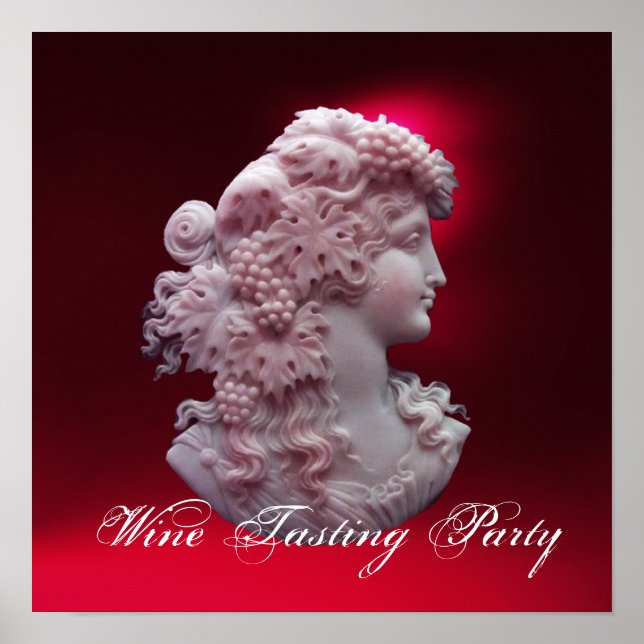 ANTIQUE CAMEO, LADY MIT GRABEN UND GRAPEVINEN POSTER (Vorne)