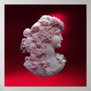 ANTIQUE CAMEO, LADY MIT GRABEN UND GRAPEVINEN POSTER