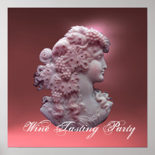 ANTIQUE CAMEO, LADY MIT GRABEN UND GRAPEVINEN POSTER