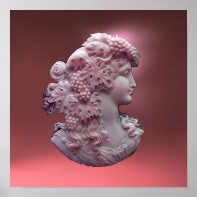 ANTIQUE CAMEO, LADY MIT GRABEN UND GRAPEVINEN POSTER (Vorne)