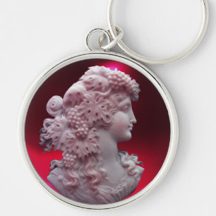 ANTIQUE CAMEO, LADY MIT GRABEN UND GRAPEVINEN SCHLÜSSELANHÄNGER
