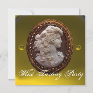 ANTIQUE CAMEO LADY, WEISSER GRABWEIN - PARTY EINLADUNG