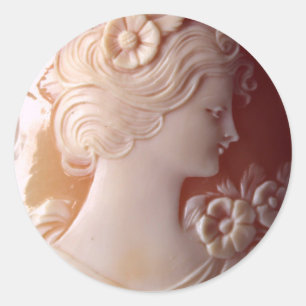 Antique Cameo Runder Aufkleber