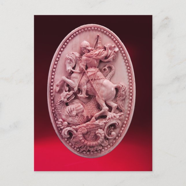 ANTIQUE CAMEO ST. GEORGE UND DRAGON POSTKARTE (Vorderseite)