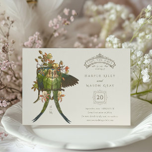 Antique Charm Parrot "Save the Date" Einladung