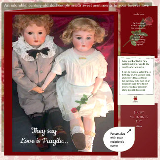Antique Child Dolls Sweet Couple Card Karte