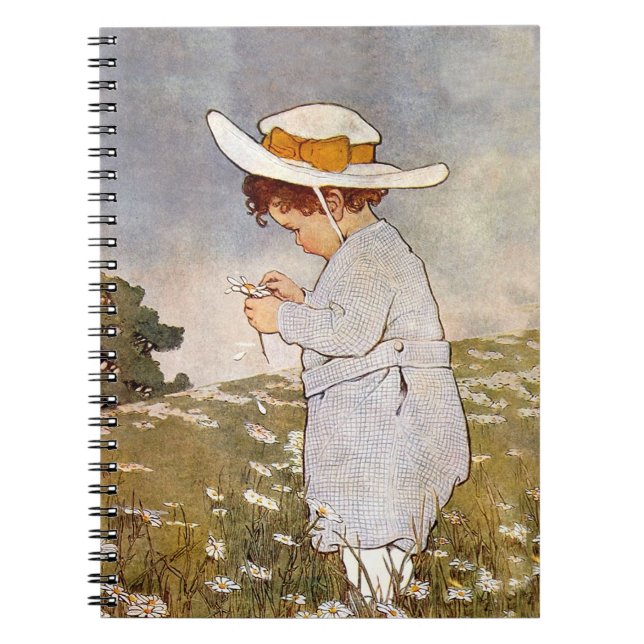 Antique Child Picking - Blume Notizblock (Vorderseite)