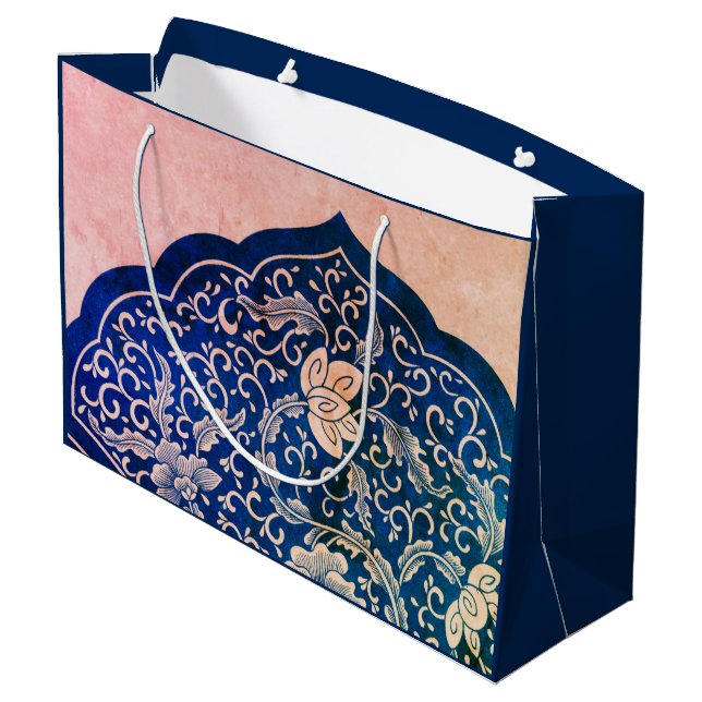 ANTIQUE CHINESISCHES PATTER CUSTOM GIFT BAG GROßE GESCHENKTÜTE (Rückseite Schrägansicht)