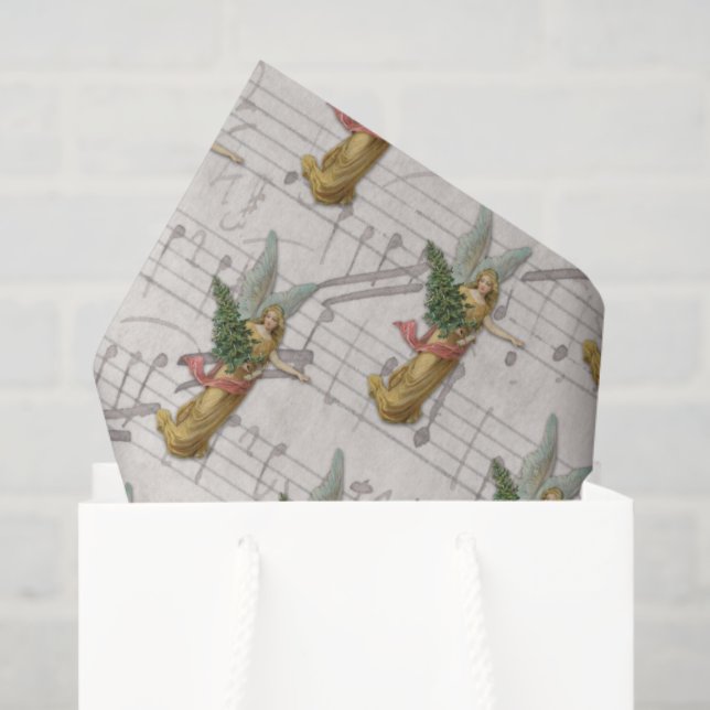 Antique Christmas Tree Angel Victorian Christian Seidenpapier (Geschenk Tasche)