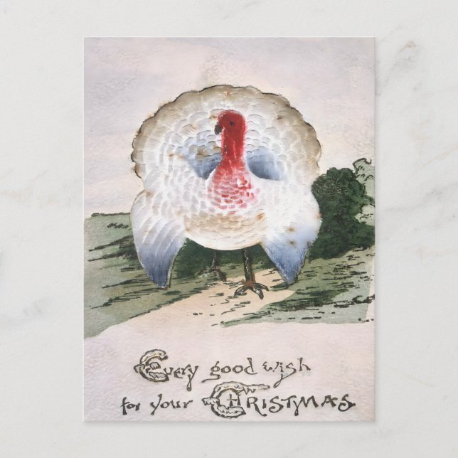 Antique Christmas Turkey Postkarte (Vorderseite)
