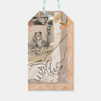 Antique Collage Floral Ephemera Lovers Riverside Geschenkanhänger