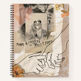 Antique Collage Romantic Floral Ephemera Notizbuch
