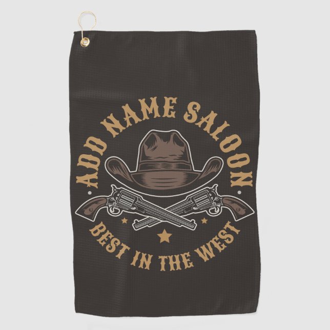 Antique Cowboy Guns ADNAME Old Wild West Saloon Golfhandtuch (Vorderseite)