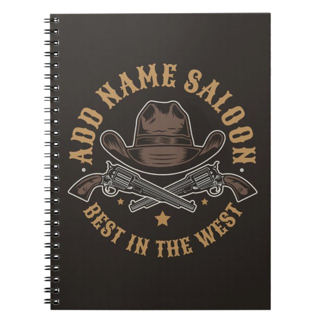 Antique Cowboy Guns ADNAME Old Wild West Saloon Notizblock (Vorderseite)