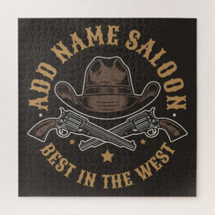 Antique Cowboy Guns ADNAME Old Wild West Saloon Puzzle