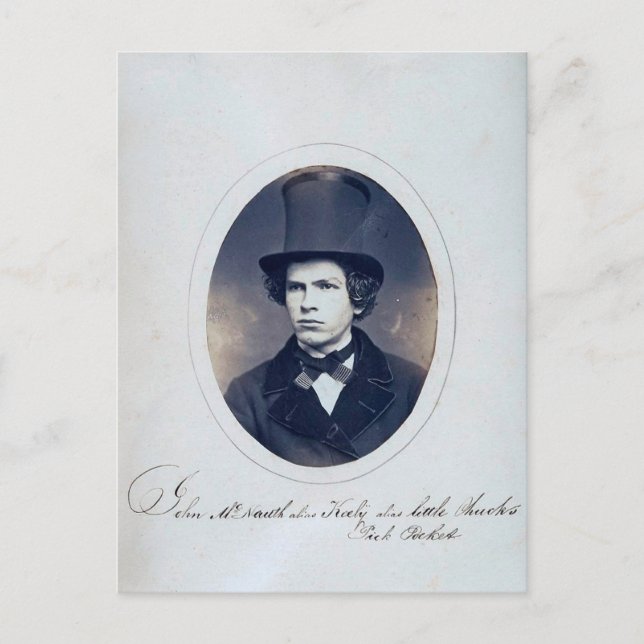 Antique Criminal Diief Tasse Shot Foto Postkarte (Vorderseite)