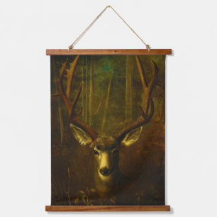 Antique Deer Stag Stillleben Malerei Wandteppich Mit Holzrahmen