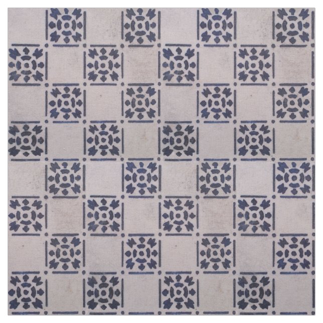 Antique Delft Tile Blue: Klassisches niederländisc Stoff (Muster)