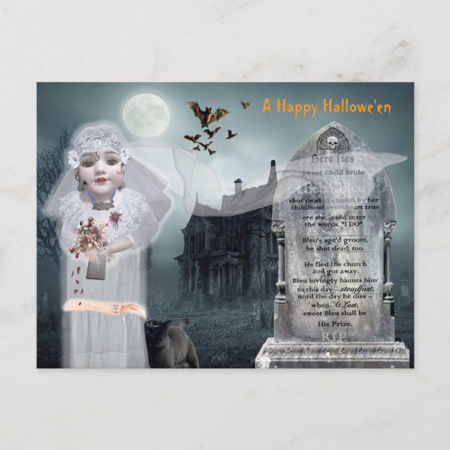 Antique Doll Ghost Bridge Postcard Postkarte (Vorderseite)