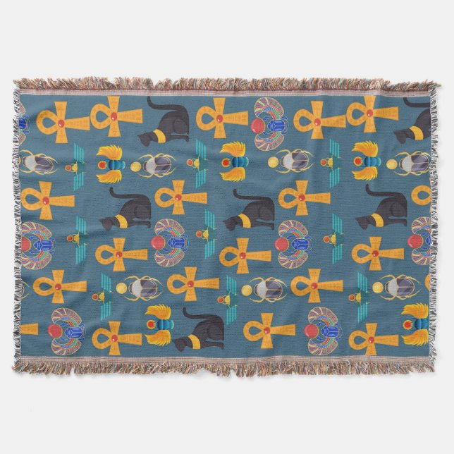 Antique Egypt Pattern, Hieroglyphics digital paper Decke (Vorderseite)