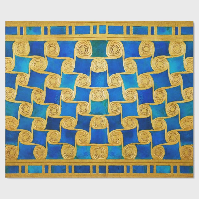 ANTIQUE EGYPTIAN GEOMETRIC DECOR ,SUN IN BLUE SKY  GESCHENKPAPIER (Flach)