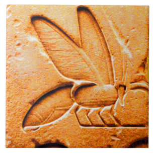 ANTIQUE EGYPTIAN HONEY BIE BEEKEEPER Orange Fliese