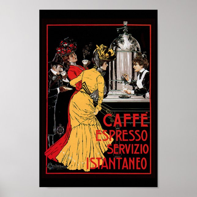 Antique Espresso Expresso Kaffee Italienisches Pos Poster (Vorne)