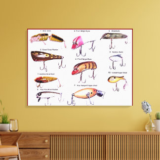 "Antique Fishing Lures Wall Art" Leinwanddruck