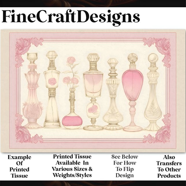 Antique Floral Parfüm Atomizers AE7 Decoupage Seidenpapier (Von Creator hochgeladen)