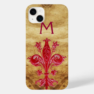 ANTIQUE FLORENTINE RED LILY LILIE PARCHMENT Case-Mate iPhone HÜLLE