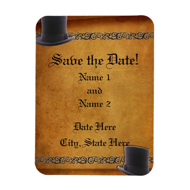 Antique Gay Wedding Custom Rett-the-Date Magnete (Vertikal)