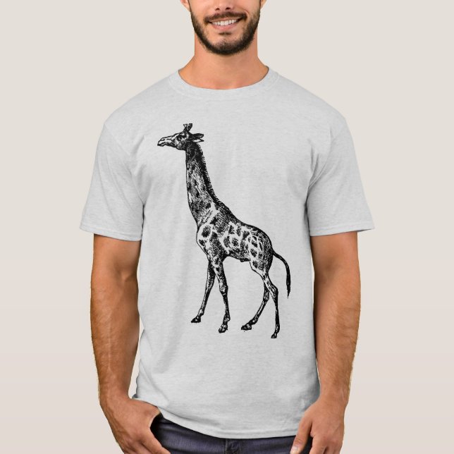Antique Giraffe auf Tote Tasche T-Shirt (Vorderseite)