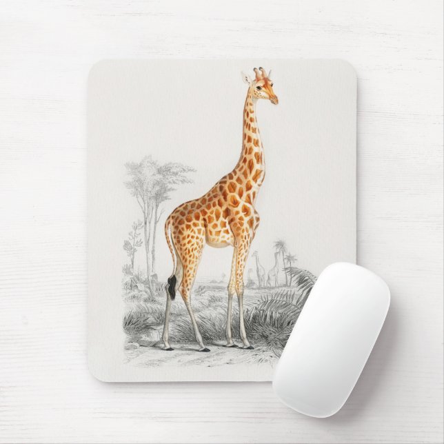 Antique Giraffe Naturgeschichte Orbigne Mousepad (Mit Mouse)
