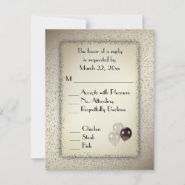 Antique Gold Balloons und Glitzer Menu UAWG RSVP Karte