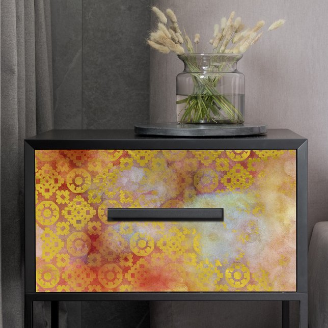 Antique Gold bedrückte marokkanische Muster Decoup Seidenpapier (Von Creator hochgeladen)