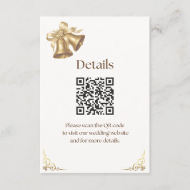 Antique Gold Bells Wedding Enclosure card Begleitkarte