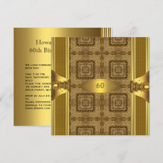 Antique Gold Book 3 Mens 60. Geburtstagsparty Man Einladung