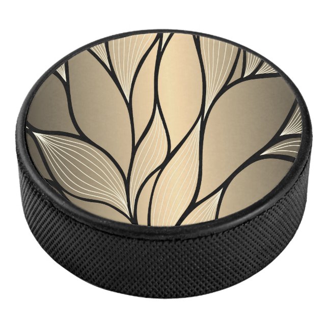 Antique Gold Creative Verlass Pattern Eishockey Puck (3/4)