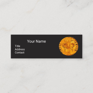ANTIQUE GOLD FLORENTINE FORINT Black Paper Mini Visitenkarte